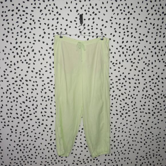 J.Jill Pants - J. Jill Love Linen Pastel Green Linen Casual Drawstring Pants